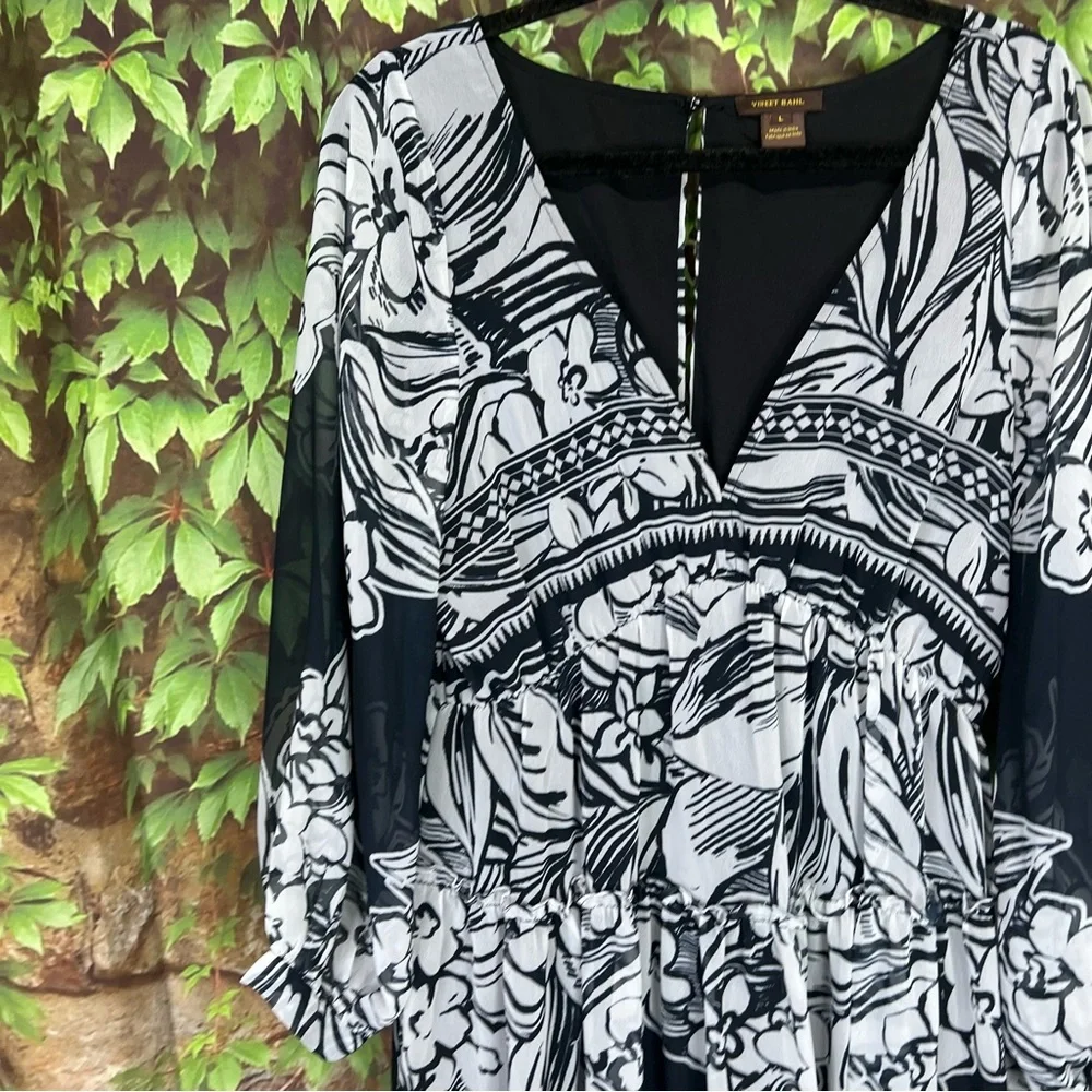 VINEET BAHL Boho Chiffon Dress, L_5